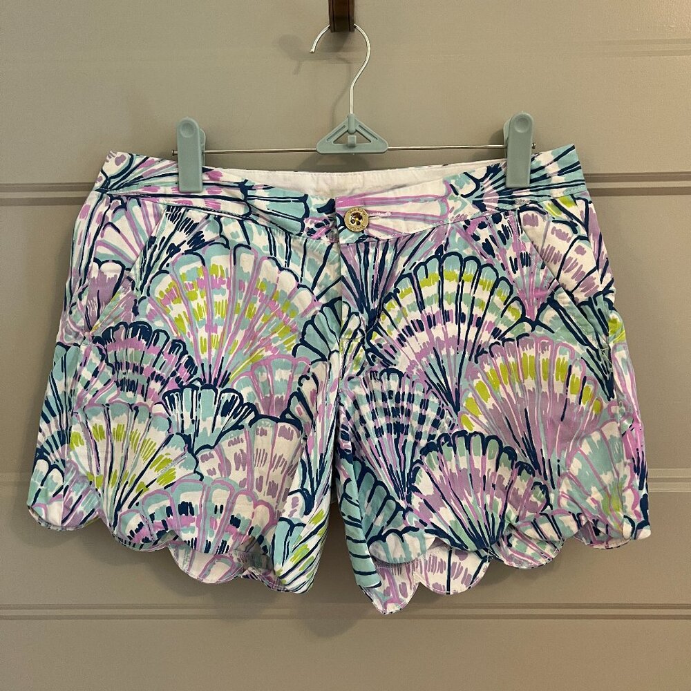 Lilly Pulitzer Buttercup shorts size 2 Lavender seashell print